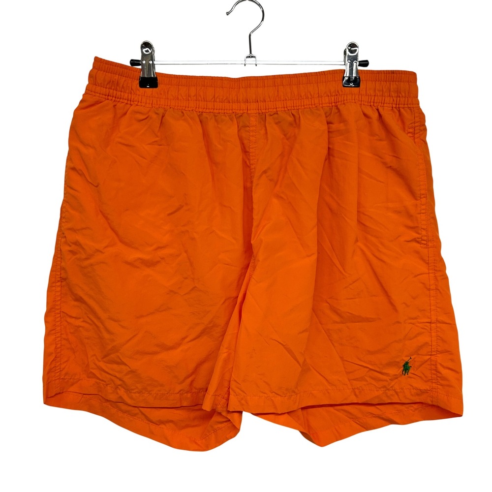 Polo Ralph Lauren Swim Trunks Mesh Liner XL Orange Preppy Coastal Beachwear